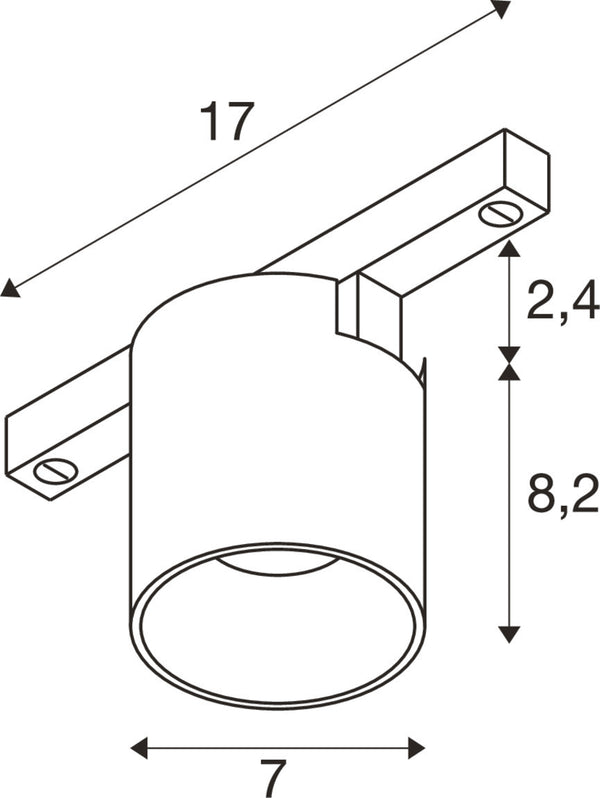 SLV FIX-IT!, 48V, DALI, Round, Surface mounted track, Spot, 2000-3000K, 7.4 W, 36°, Bronze/Black 1008968