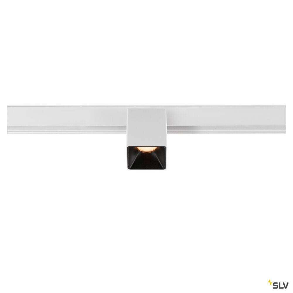 SLV FIX-IT!, 48V, DALI, Square, Surface mounted track, Spot, 2700K, 6.6 W, 36°, White/Black 1008981