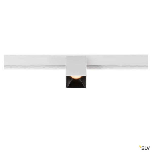 SLV FIX-IT!, 48V, DALI, Square, Surface mounted track, Spot, 2700K, 6.6 W, 36°, White/Black 1008981