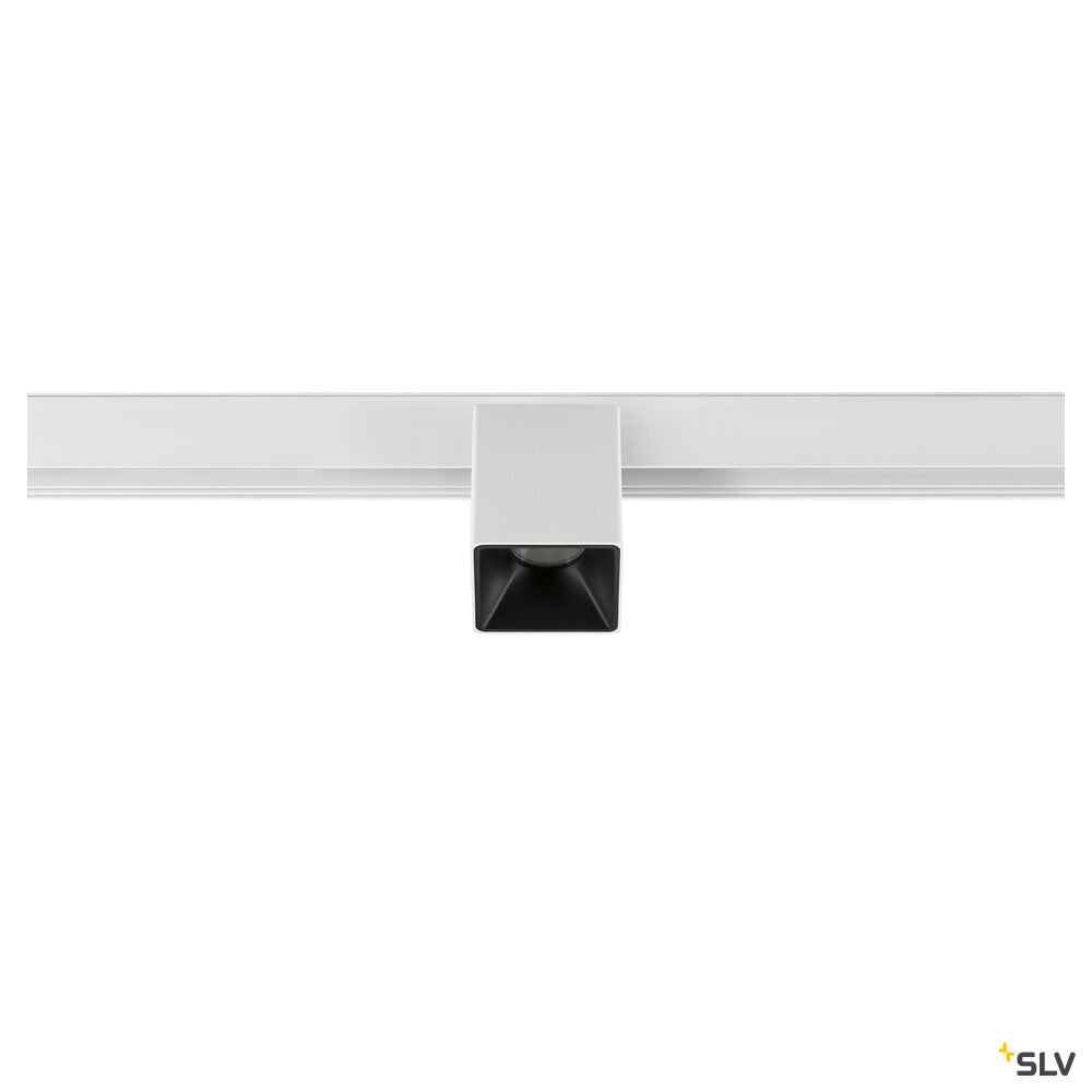 SLV FIX-IT!, 48V, DALI, Square, Surface mounted track, Spot, 2700K, 6.6 W, 36°, White/Black 1008981