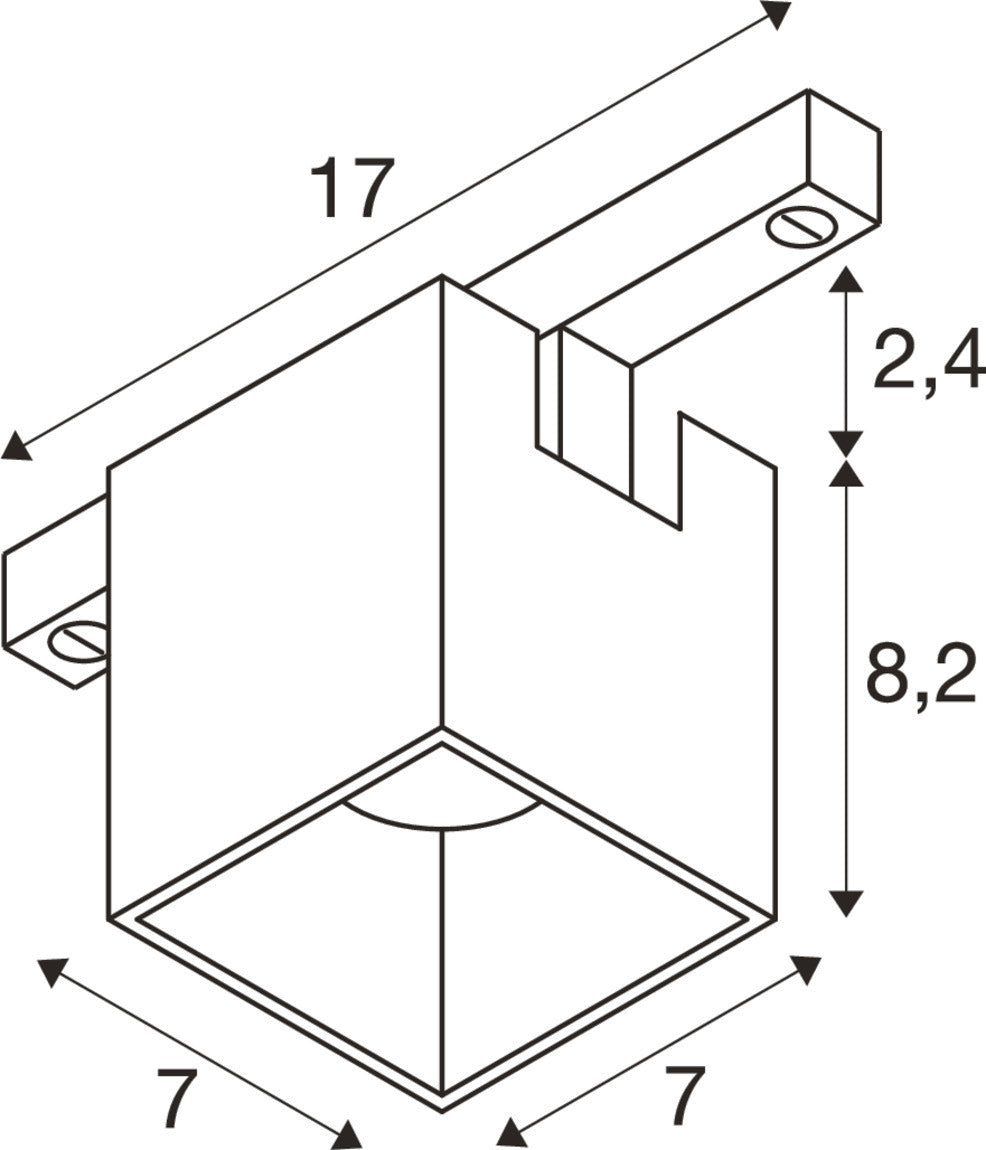 SLV FIX-IT!, 48V, DALI, Square, Surface mounted track, Spot, 2700K, 6.6 W, 36°, White/Black 1008981