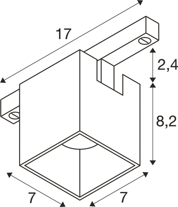 SLV FIX-IT!, 48V, DALI, Square, Surface mounted track, Spot, 2700K, 6.6 W, 36°, Gold/Black 1008983