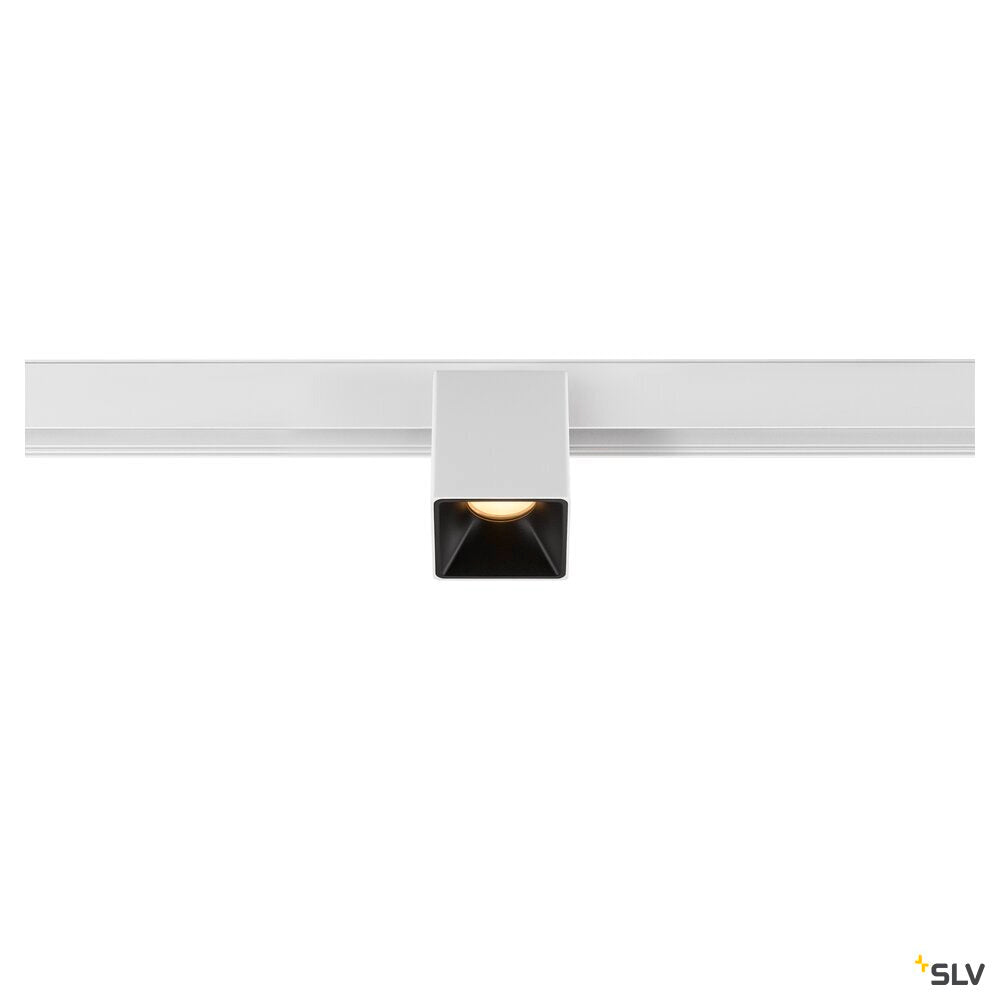 SLV FIX-IT!, 48V, DALI, Square, Surface mounted track, Spot, 3000K, 6.6 W, 36°, White/Black 1008985