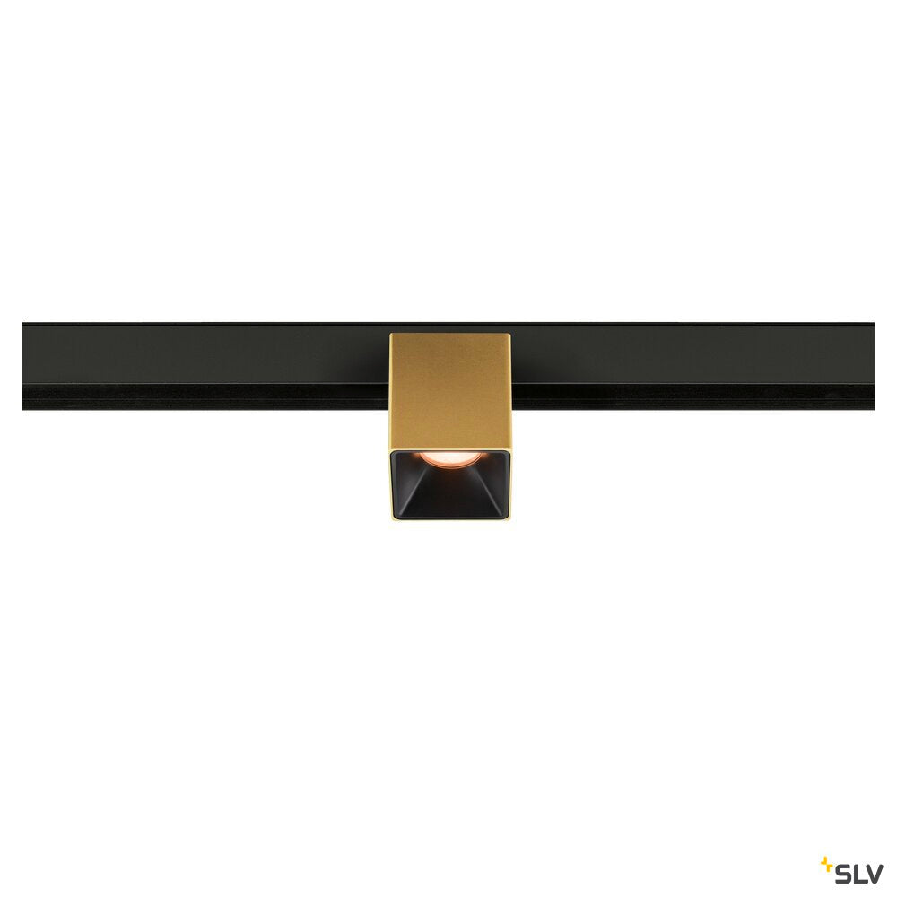 SLV FIX-IT!, 48V, DALI, Square, Surface mounted track, Spot, 2000-3000K, 7.4 W, 36°, Gold/Black 1008991