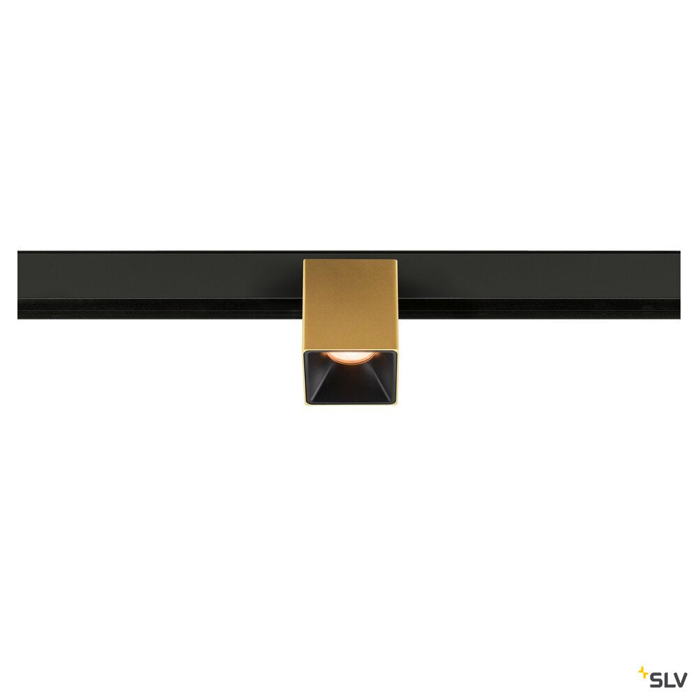 SLV FIX-IT!, 48V, DALI, Square, Surface mounted track, Spot, 2000-3000K, 7.4 W, 36°, Gold/Black 1008991