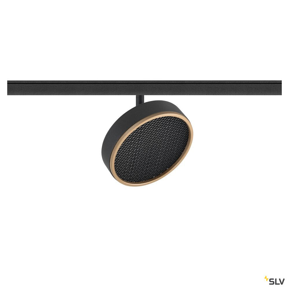 SLV GRIP! FLAT, 48V spot, DALI, round, 2700/3000 K, 14.5 W, black / gold 1009016