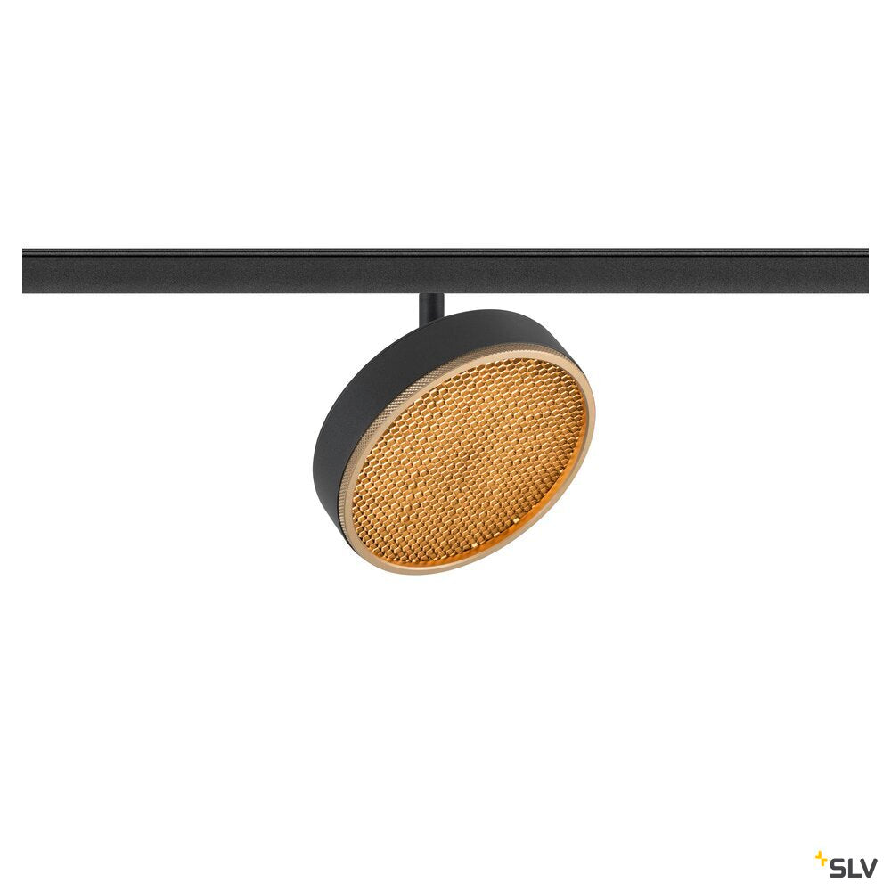 SLV GRIP! FLAT, 48V spot, DALI, round, 2700/3000 K, 14.5 W, black / gold 1009016