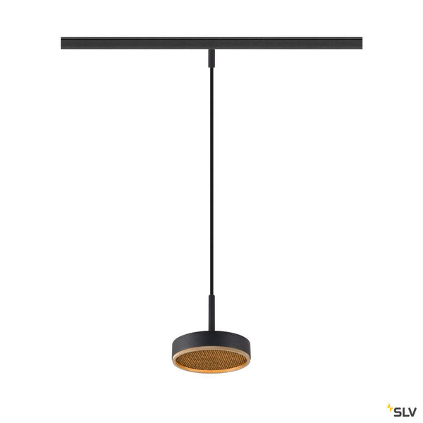 SLV GRIP! FLAT, 48V pendant light, DALI, Pendant length 200 cm, 2700/3000 K, black / gold 1009018