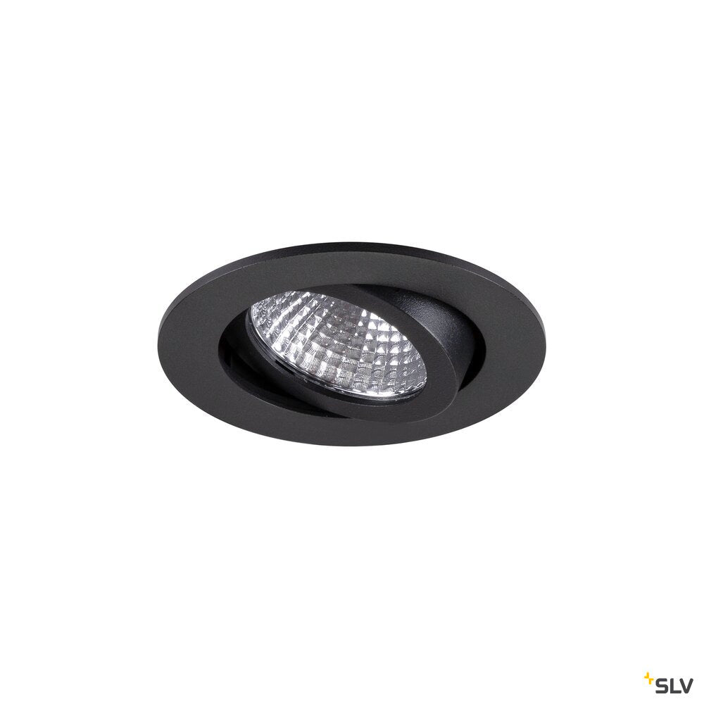 SLV NEW TRIA® 68, recessed ceiling light, PHASE, AIRTIGHT, round, 2700 K, 7.5 W, black 1009021