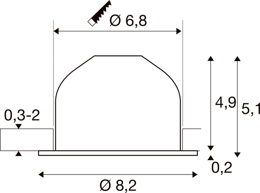 SLV NEW TRIA® 68, recessed ceiling light, PHASE, AIRTIGHT, round, 3000 K, 7.5 W, white 1009022