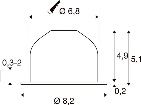 SLV NEW TRIA® 68, recessed ceiling light, PHASE, AIRTIGHT, round, 3000 K, 7.5 W, white 1009022