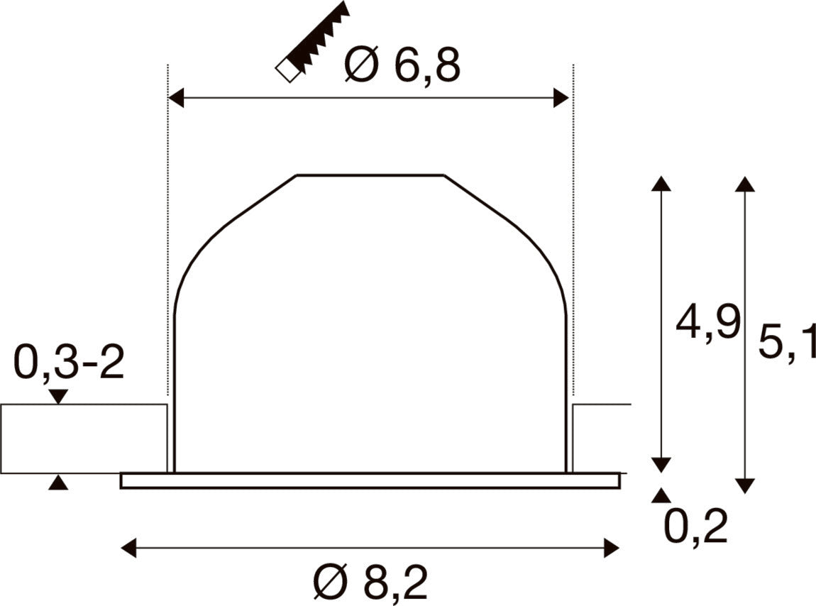 SLV NEW TRIA® 68, recessed ceiling light, PHASE, AIRTIGHT, round, 3000 K, 7.5 W, black 1009023