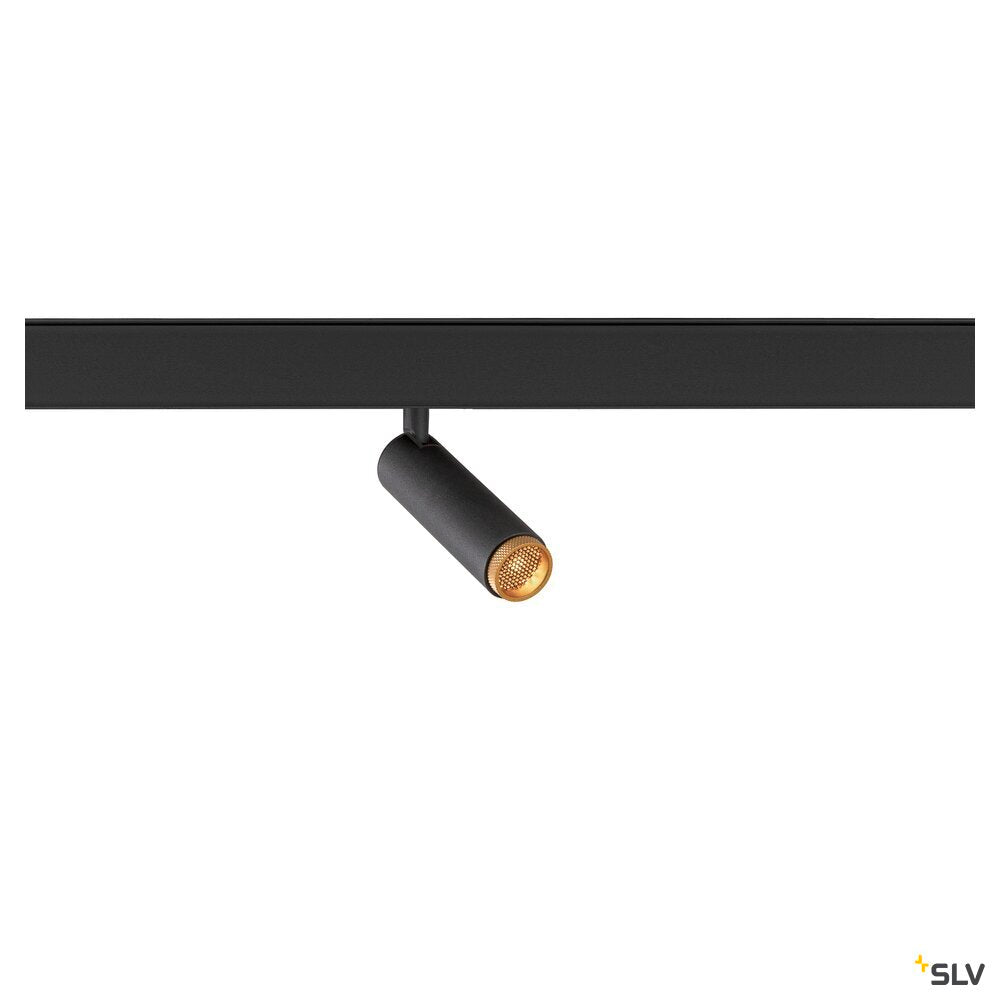 SLV GRIP! S, 48V spot, deep & recessed track, cylindrical, 2700K, 9.8 Watt, DALI, 29°, black/ gold 1009026