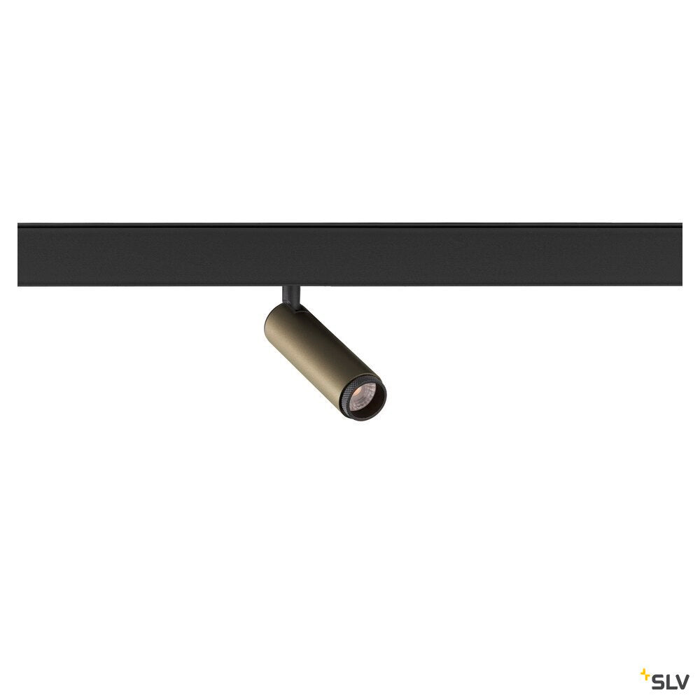 SLV GRIP! S, 48V spot, deep & recessed track, cylindrical, 3000K, 9.8 Watt, DALI, 29°, bronze / black 1009029