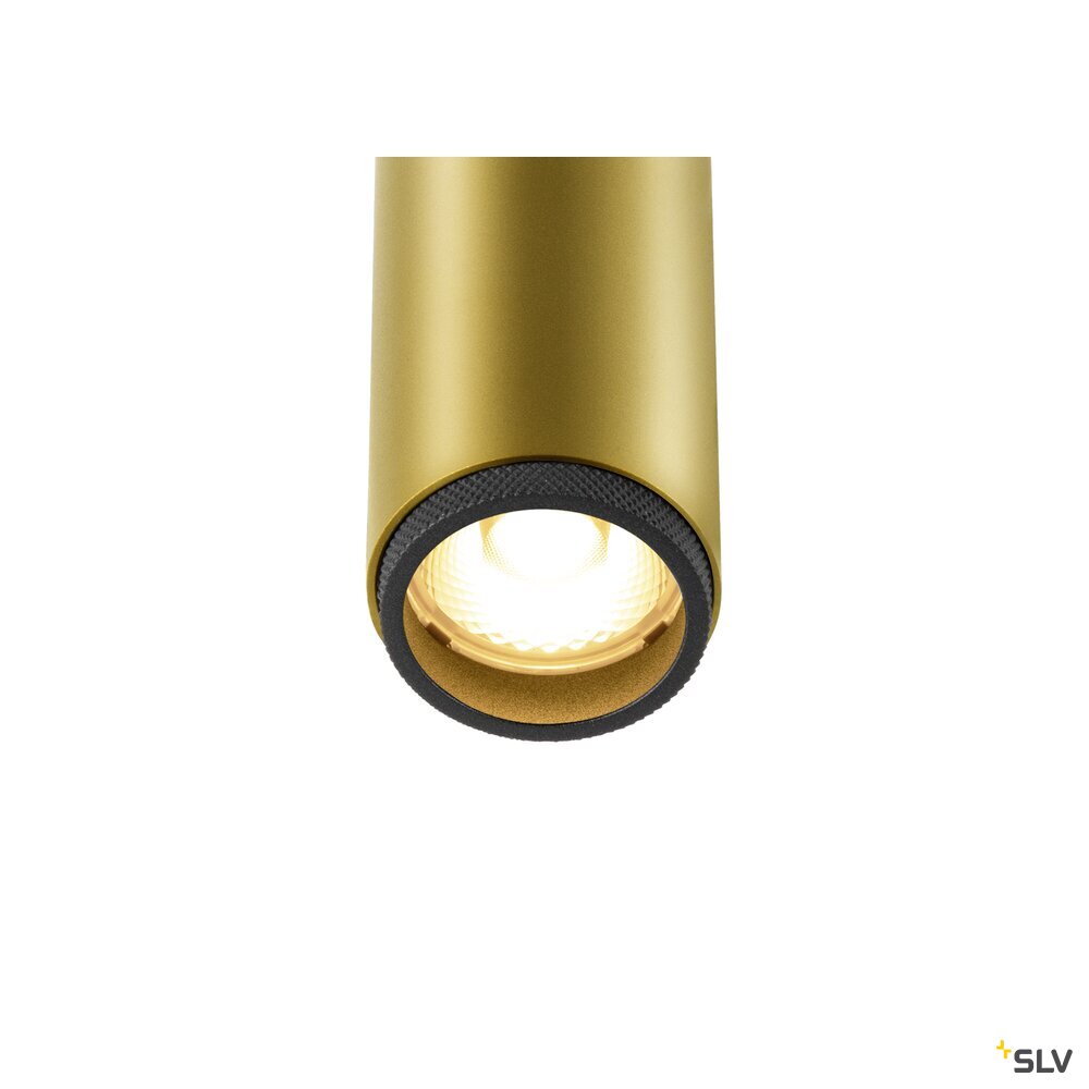 SLV GRIP! S, 48V spot, deep & recessed track, cylindrical, 2700K, 9.8 Watt, DALI, 29°, gold / black 1009030