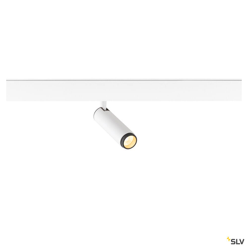 SLV GRIP! S, 48V spot, deep & recessed track, cylindrical, 2000-3000K, 9.8 Watt, DALI, Dim-to-Warm, 29°, white / black 1009032