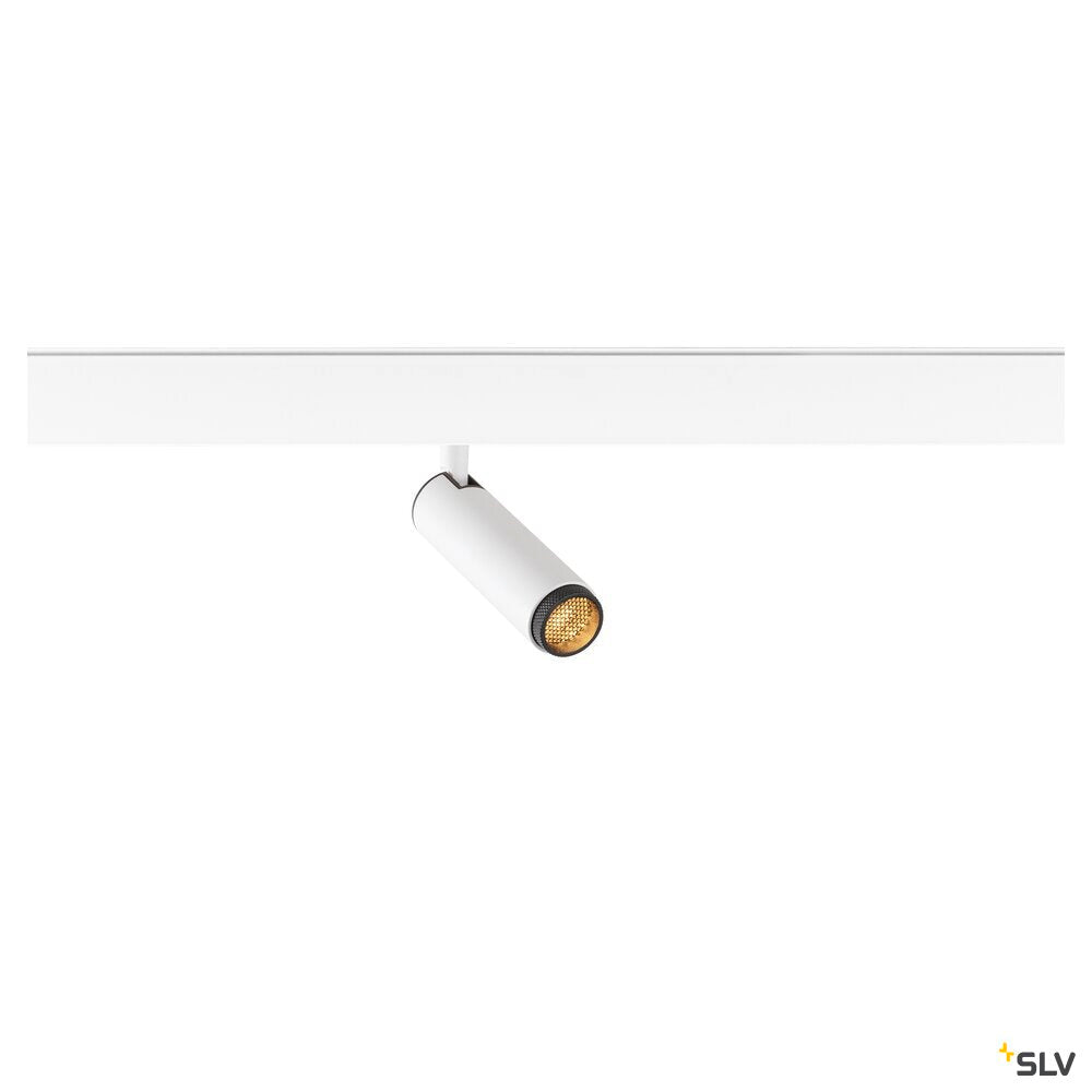 SLV GRIP! S, 48V spot, deep & recessed track, cylindrical, 2000-3000K, 9.8 Watt, DALI, Dim-to-Warm, 29°, white / black 1009032