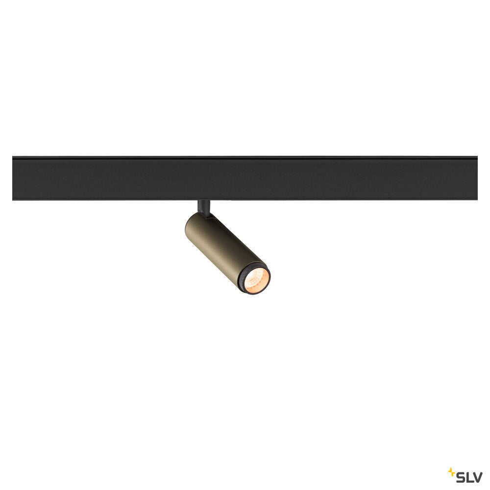 SLV GRIP! S, 48V spot, deep & recessed track, cylindrical, 2000-3000K, 9.8 Watt, DALI, Dim-to-Warm, 29°, bronze / black 1009034