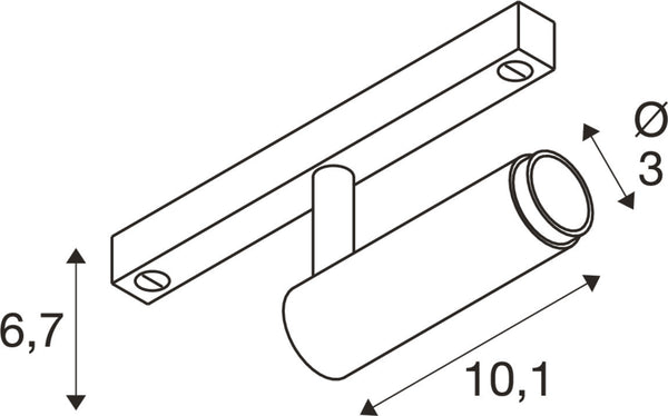 SLV GRIP! S, 48V spot, deep & recessed track, cylindrical, 2000-3000K, 9.8 Watt, DALI, Dim-to-Warm, 29°, bronze / black 1009034