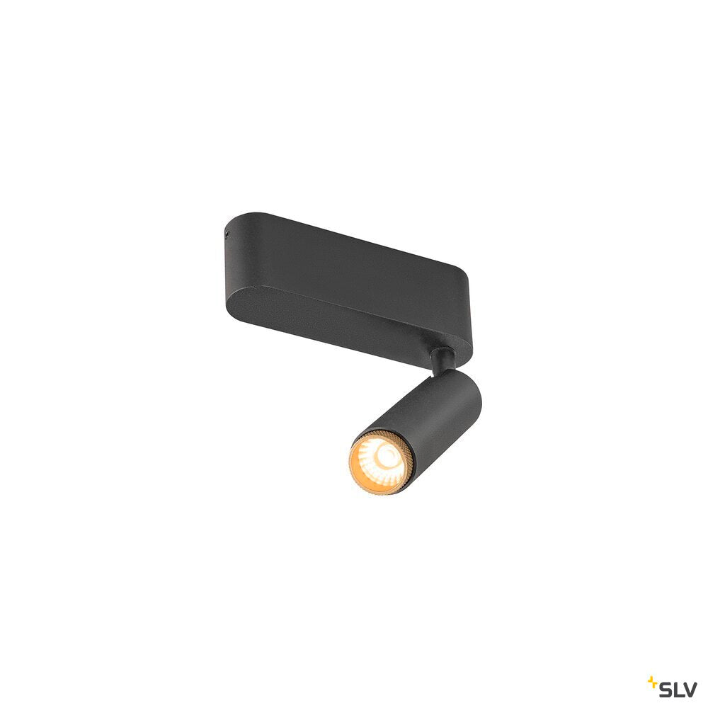 SLV GRIP! S, Ceiling-mounted light, single, PHASE, 2700K, 11W, 29°, black / gold 1009038