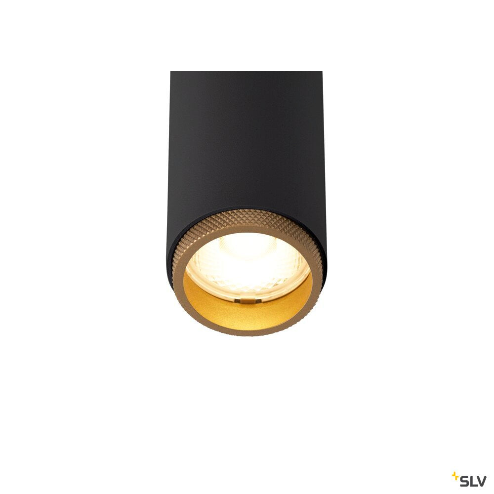 SLV GRIP! S, Ceiling-mounted light, single, PHASE, 3000K, 11W, 29°, black / gold 1009039