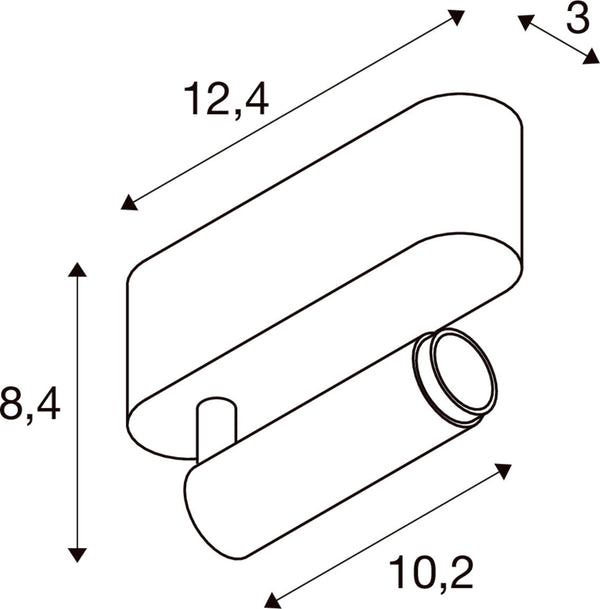 SLV GRIP! S, Ceiling-mounted light, single, PHASE, 3000K, 11W, 29°, bronze / black 1009041