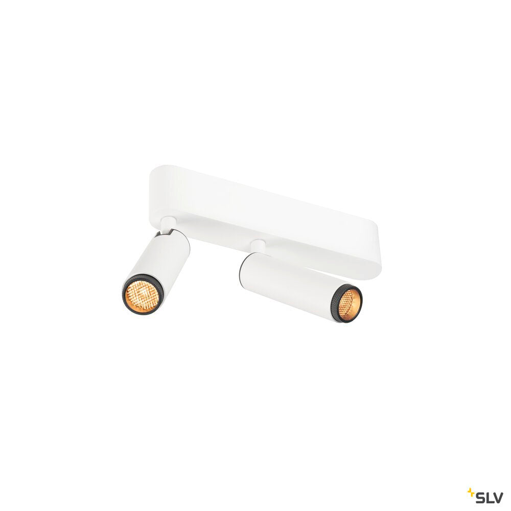 SLV GRIP! S, Ceiling-mounted light, double, PHASE, 2700K, 21W, 29°, white / black 1009044