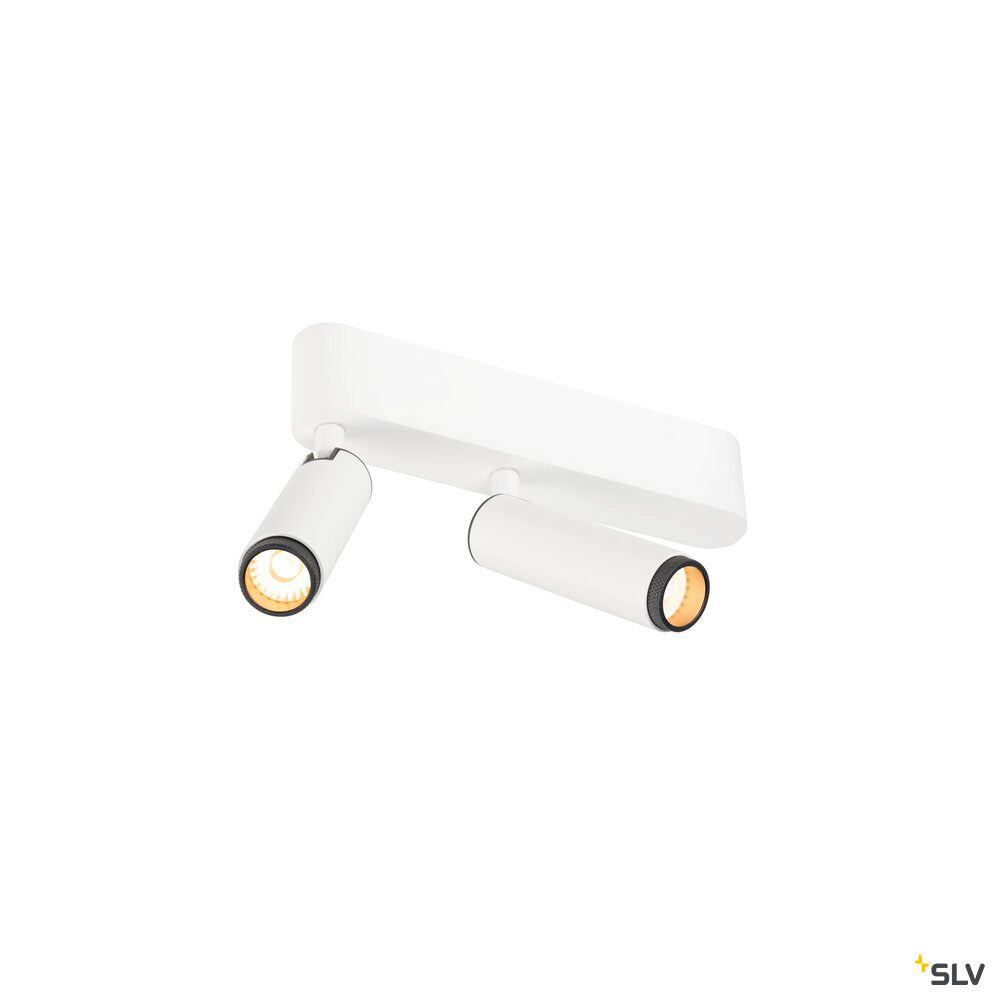 SLV GRIP! S, Ceiling-mounted light, double, PHASE, 2700K, 21W, 29°, white / black 1009044