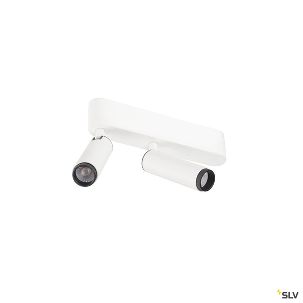 SLV GRIP! S, Ceiling-mounted light, double, PHASE, 2700K, 21W, 29°, white / black 1009044