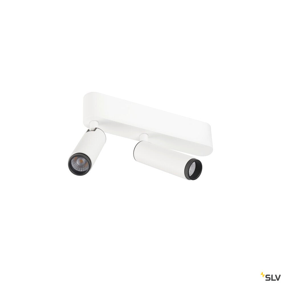 SLV GRIP! S, Ceiling-mounted light, double, PHASE, 2700K, 21W, 29°, white / black 1009044