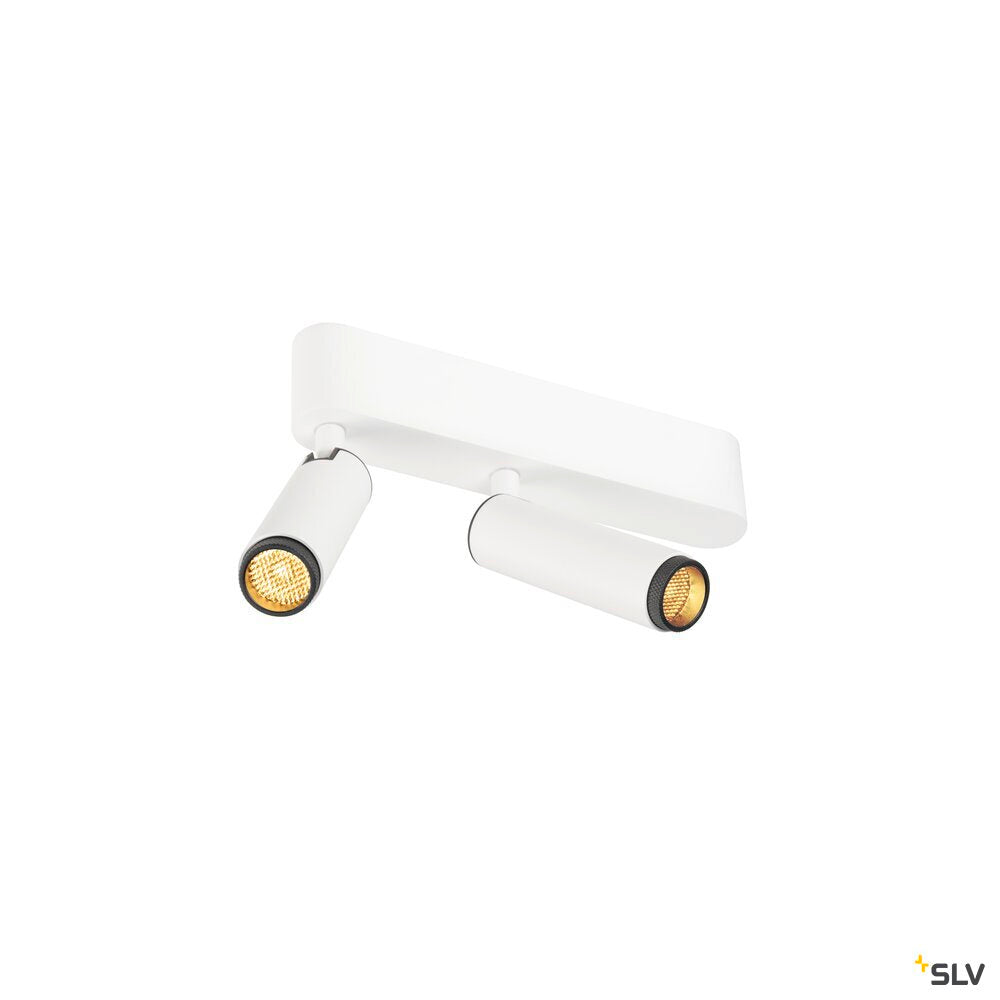 SLV GRIP! S, Ceiling-mounted light, double, PHASE, 3000K, 21W, 29°, white / black 1009045
