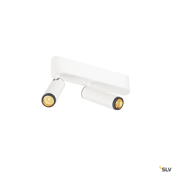 SLV GRIP! S, Ceiling-mounted light, double, PHASE, 3000K, 21W, 29°, white / black 1009045
