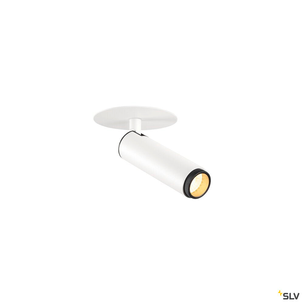 SLV GRIP! S, Recessed ceiling light, PHASE, 3000 K, 29°, IP20, cylindrical, white / black 1009053