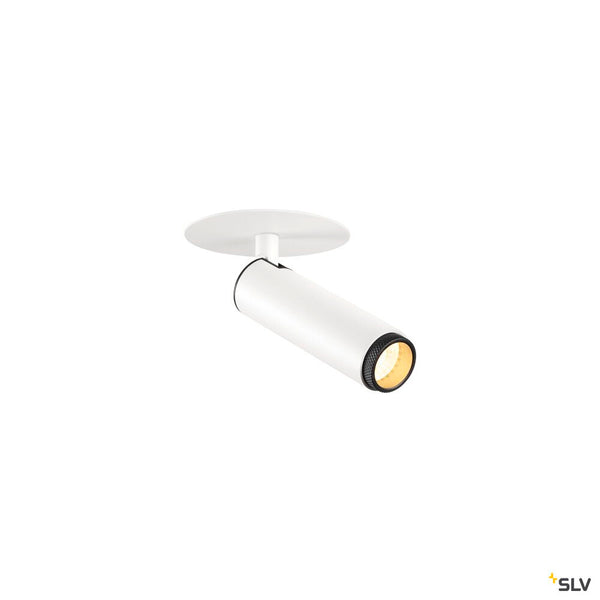 SLV GRIP! S, Recessed ceiling light, PHASE, 3000 K, 29°, IP20, cylindrical, white / black 1009053