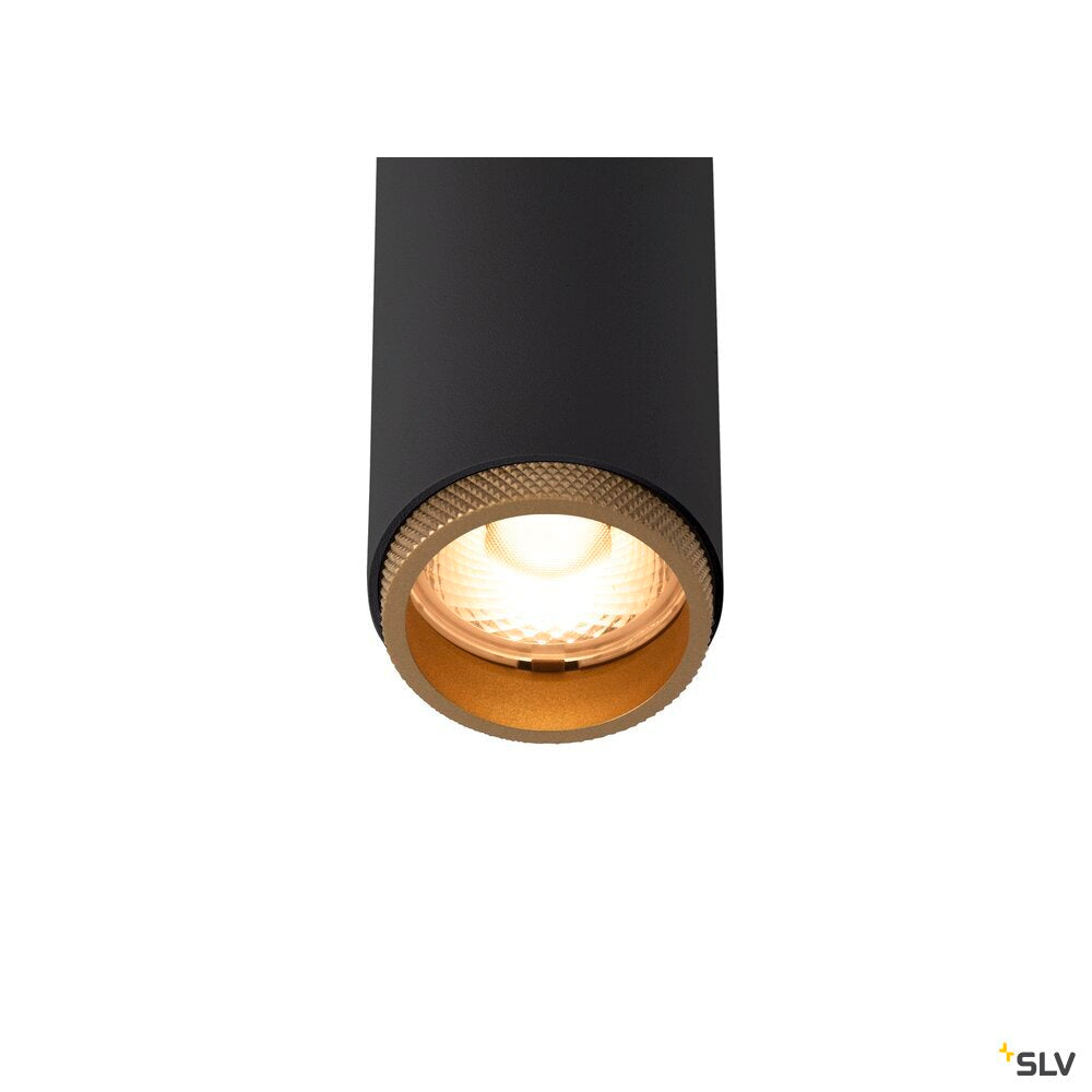 SLV GRIP! S, Recessed ceiling light, PHASE, 2700 K, 29°, IP20, cylindrical, black / gold 1009054