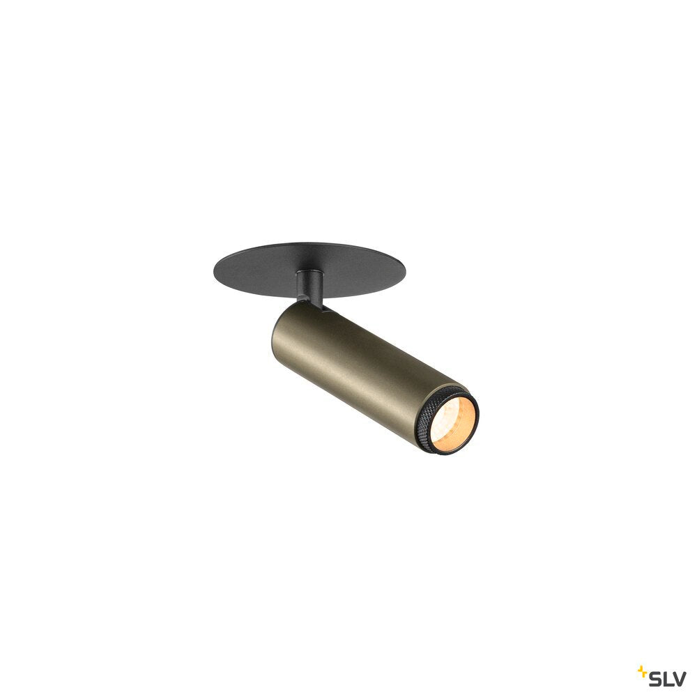 SLV GRIP! S, Recessed ceiling light, PHASE, 2700 K, 29°, IP20, cylindrical, bronze / black 1009056