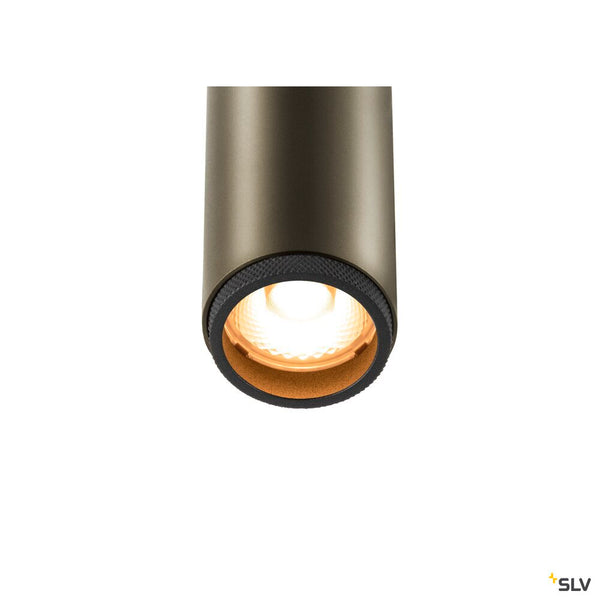 SLV GRIP! S, Recessed ceiling light, PHASE, 2700 K, 29°, IP20, cylindrical, bronze / black 1009056