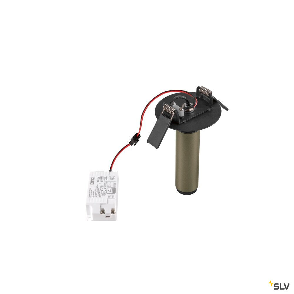 SLV GRIP! S, Recessed ceiling light, PHASE, 2700 K, 29°, IP20, cylindrical, bronze / black 1009056