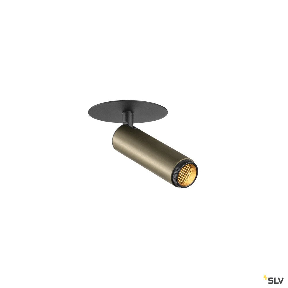 SLV GRIP! S, Recessed ceiling light, PHASE, 3000 K, 29°, IP20, cylindrical, bronze / black 1009057