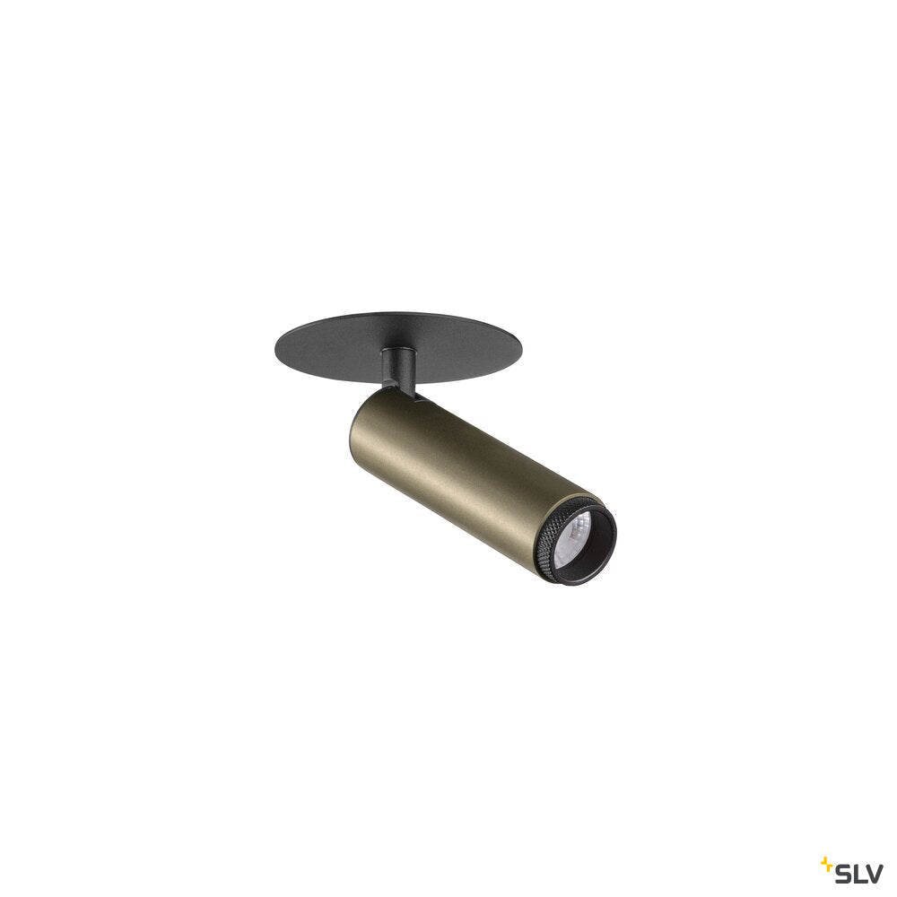 SLV GRIP! S, Recessed ceiling light, PHASE, 3000 K, 29°, IP20, cylindrical, bronze / black 1009057