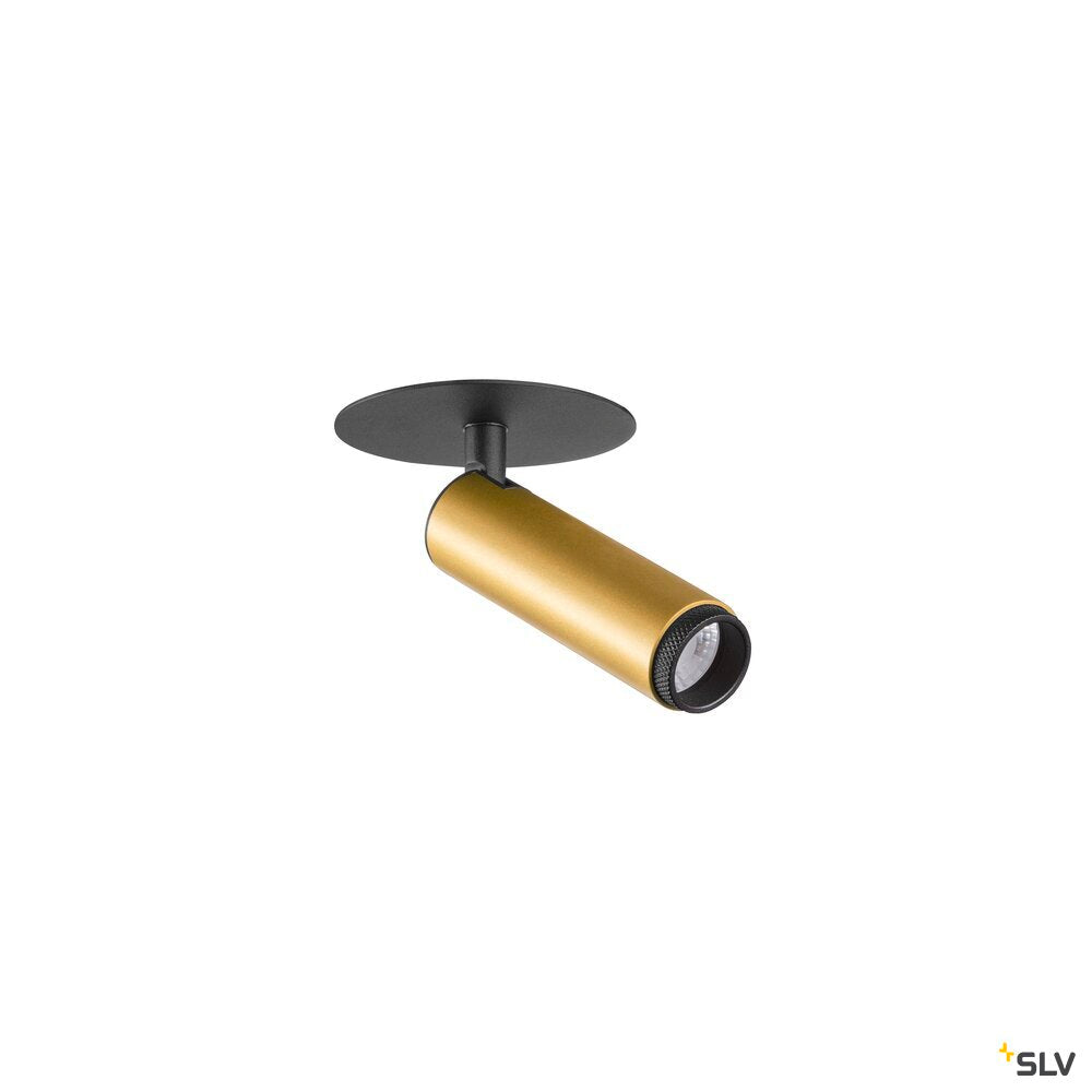 SLV GRIP! S, Recessed ceiling light, PHASE, 3000 K, 29°, IP20, cylindrical, gold / black 1009059