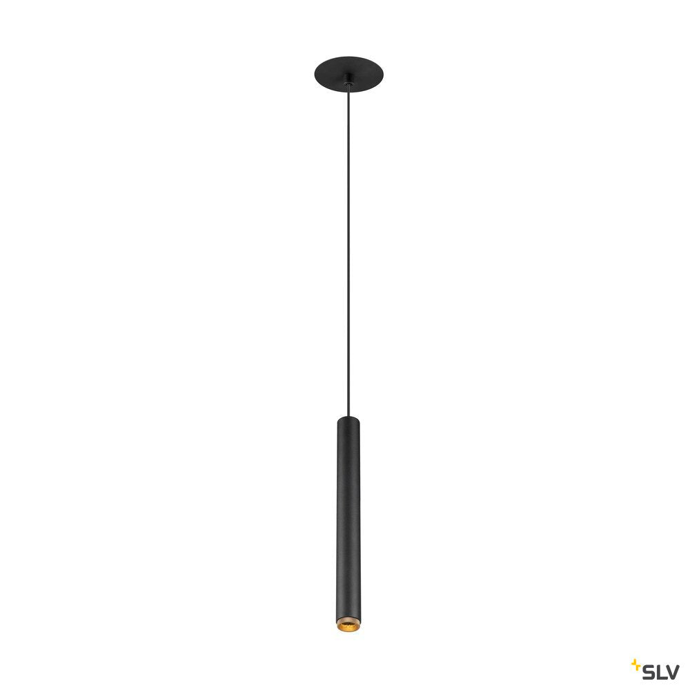 SLV GRIP! S, Pendant light, PHASE, pendant length 200 cm, 3000 K, 29°, black / gold 1009063