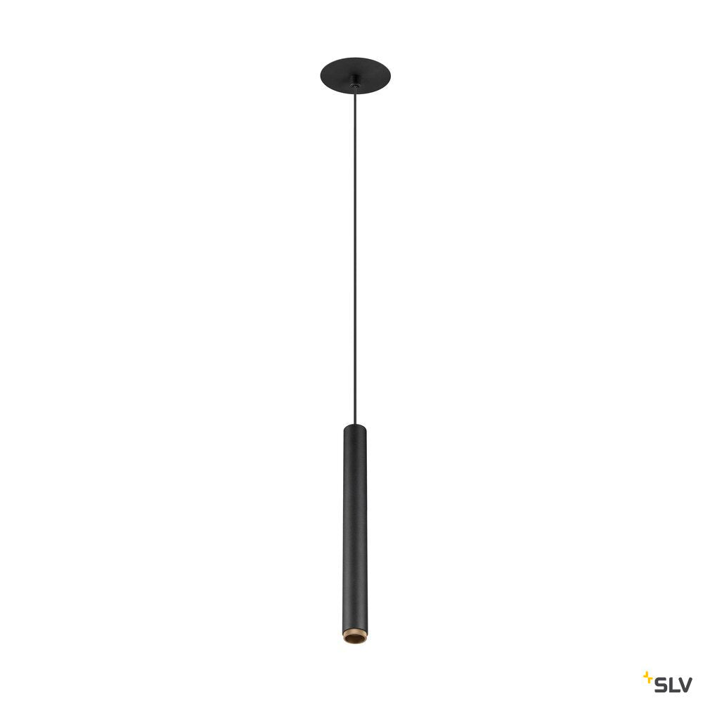 SLV GRIP! S, Pendant light, PHASE, pendant length 200 cm, 3000 K, 29°, black / gold 1009063