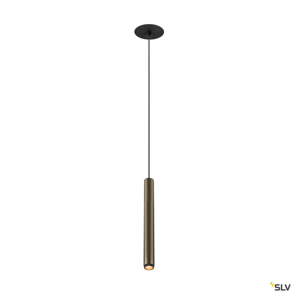 SLV GRIP! S, Pendant light, PHASE, pendant length 200 cm, 2700 K, 29°, bronze / black 1009064