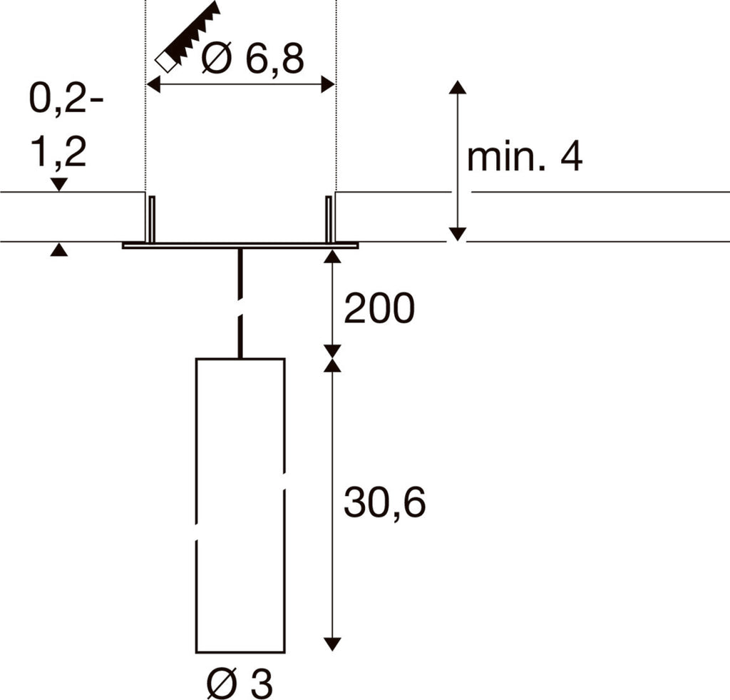 SLV GRIP! S, Pendant light, PHASE, pendant length 200 cm, 2700 K, 29°, bronze / black 1009064