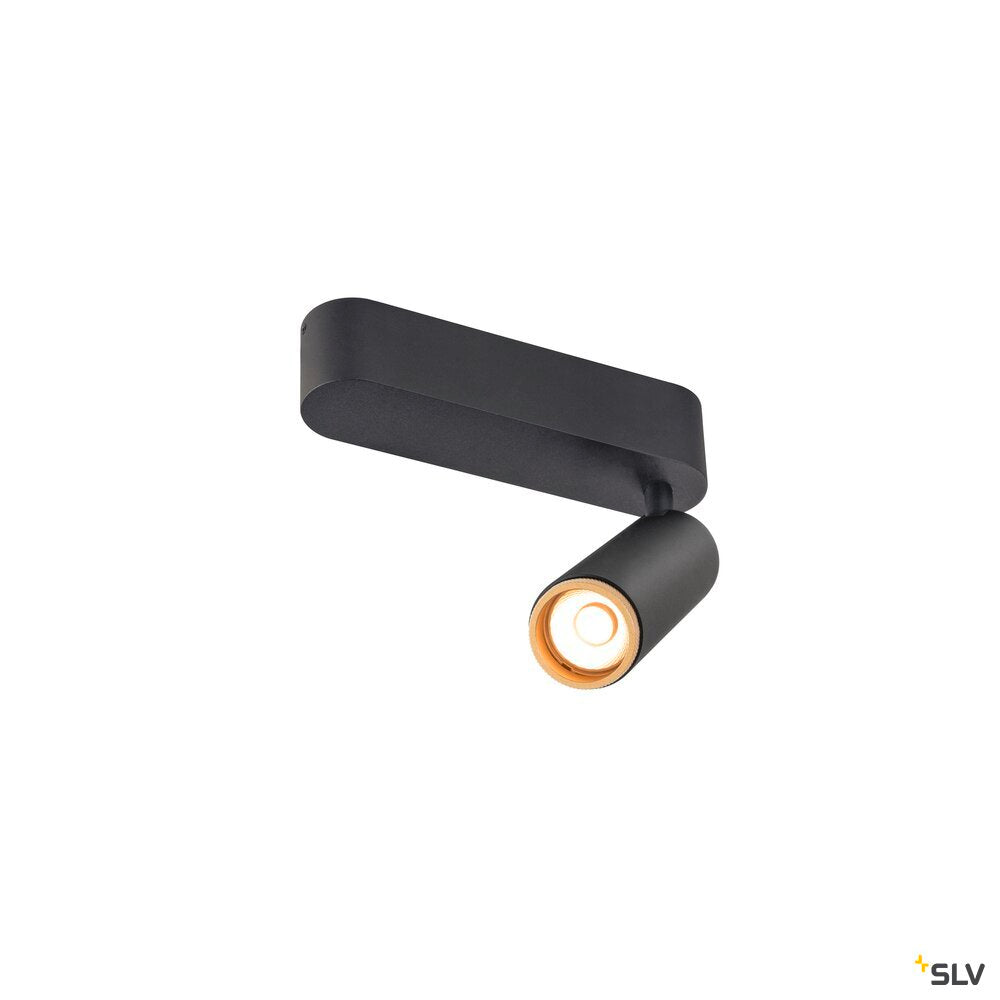 SLV GRIP! M, Ceiling-mounted light, single, PHASE, 2700K, 14W, 42°, black / gold 1009070