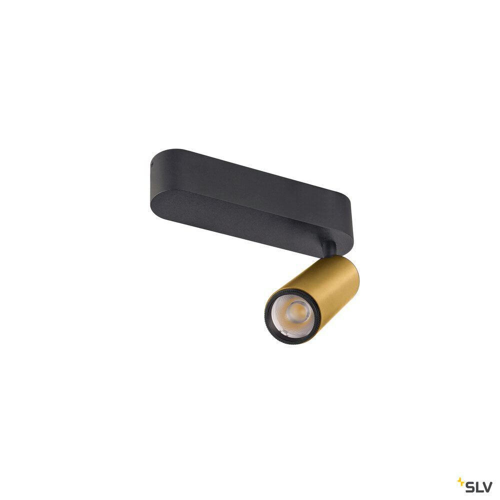 SLV GRIP! M, Ceiling-mounted light, single, PHASE, 3000K, 14W, 42°, gold / black 1009075