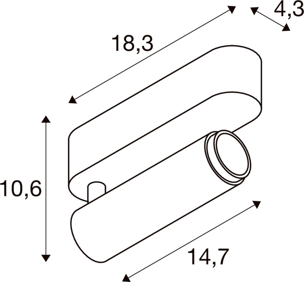 SLV GRIP! M, Ceiling-mounted light, single, PHASE, 3000K, 14W, 42°, gold / black 1009075