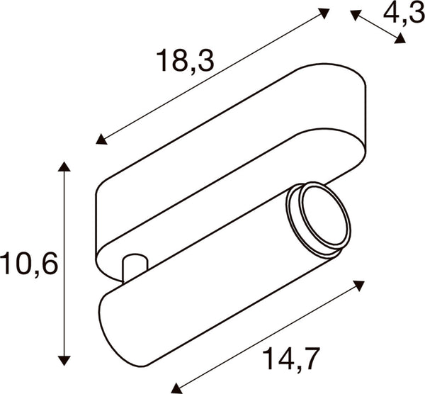 SLV GRIP! M, Ceiling-mounted light, single, PHASE, 3000K, 14W, 42°, gold / black 1009075
