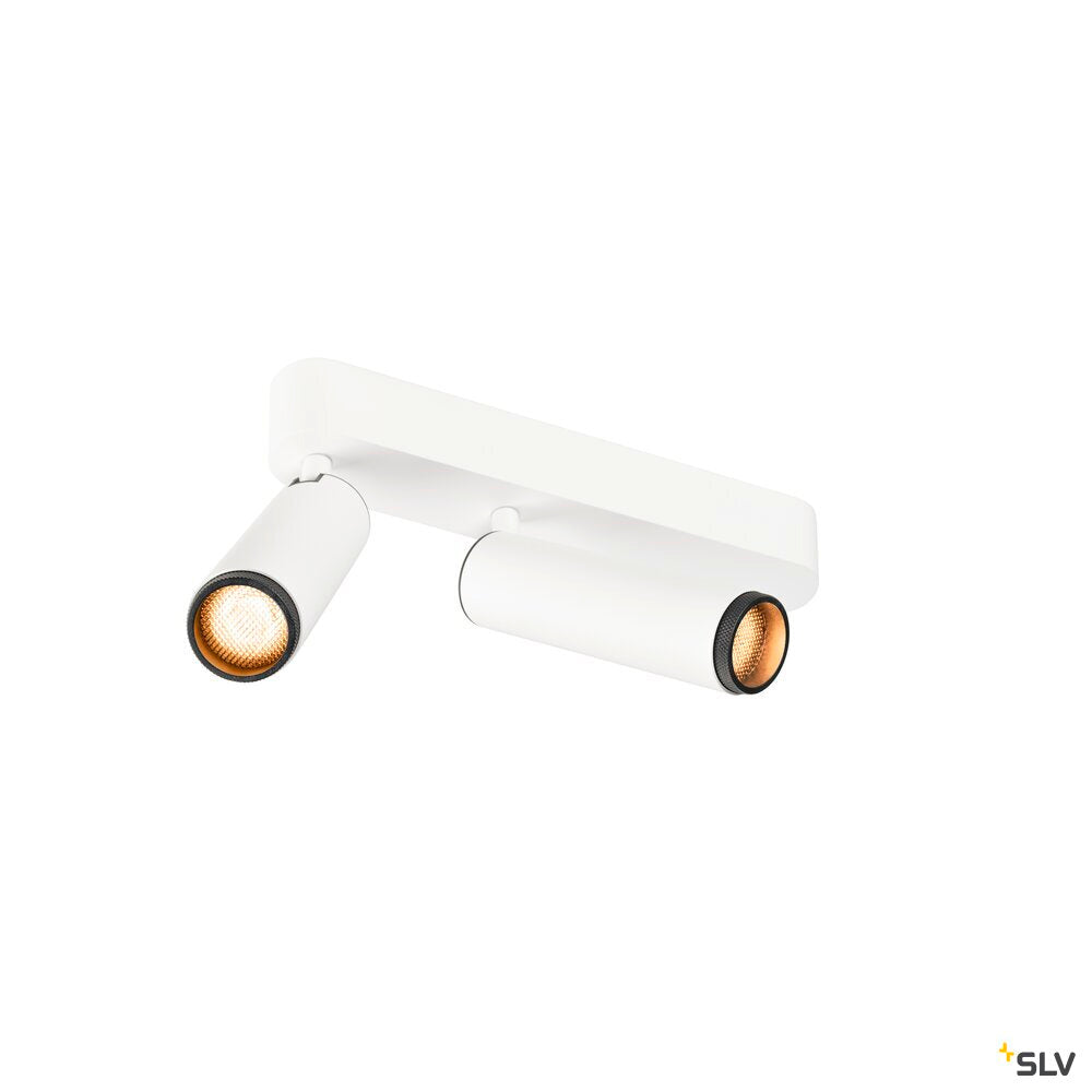 SLV GRIP! M, Ceiling-mounted light, double, PHASE, 2700K, 28W, 42°, white / black 1009076